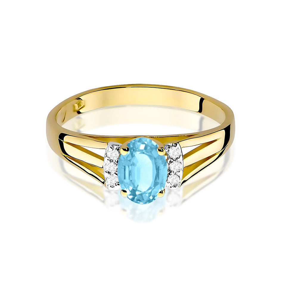 Gold Ring with 0.50ct Topaz and Diamonds