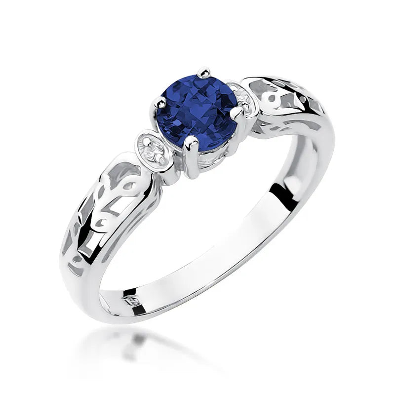 Goldring mit 0,50 ct Saphir und 0,02 ct Diamanten W0014-SAB-01