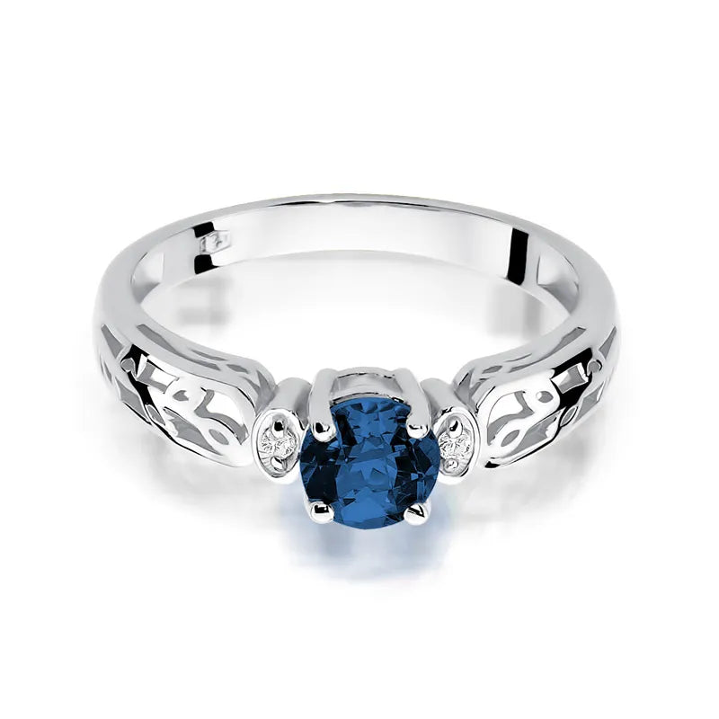 Goldring mit 0,50 ct Saphir und 0,02 ct Diamanten W0014-SAB-01