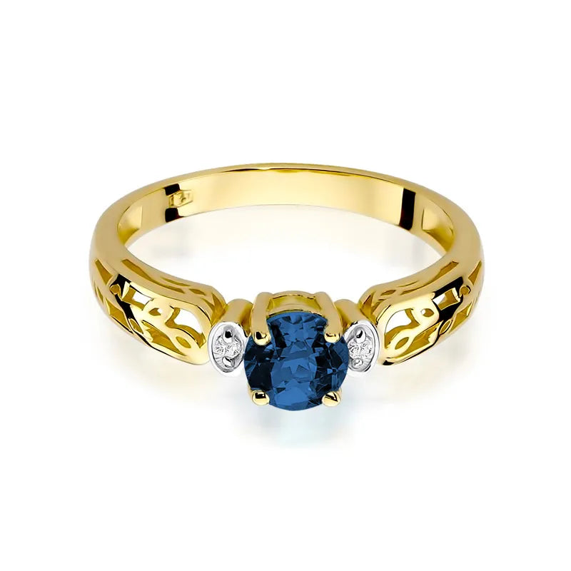 Goldring mit 0,50 ct Saphir und 0,02 ct Diamanten W0014-SAB-01