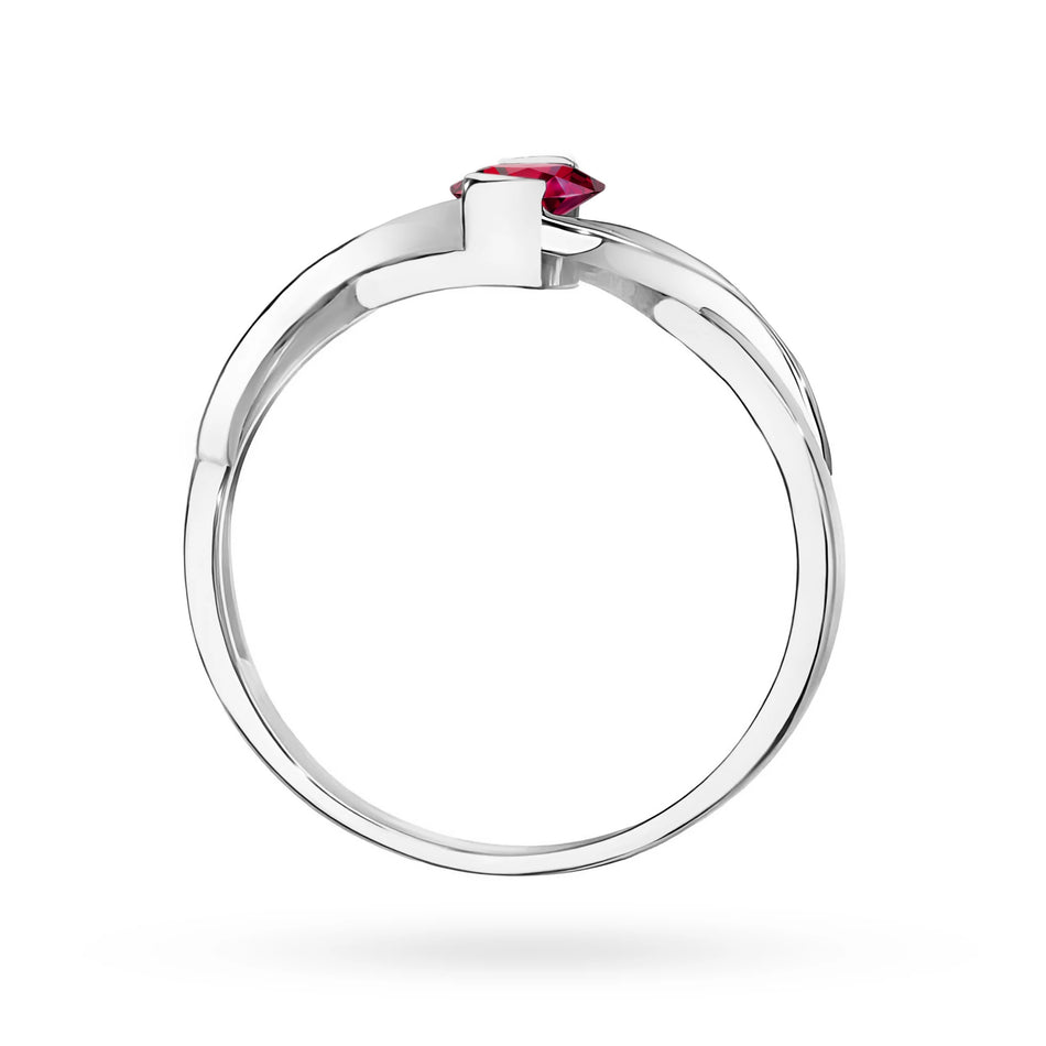 White Gold Ring with 0.60ct Ruby and 0.05ct Diamonds