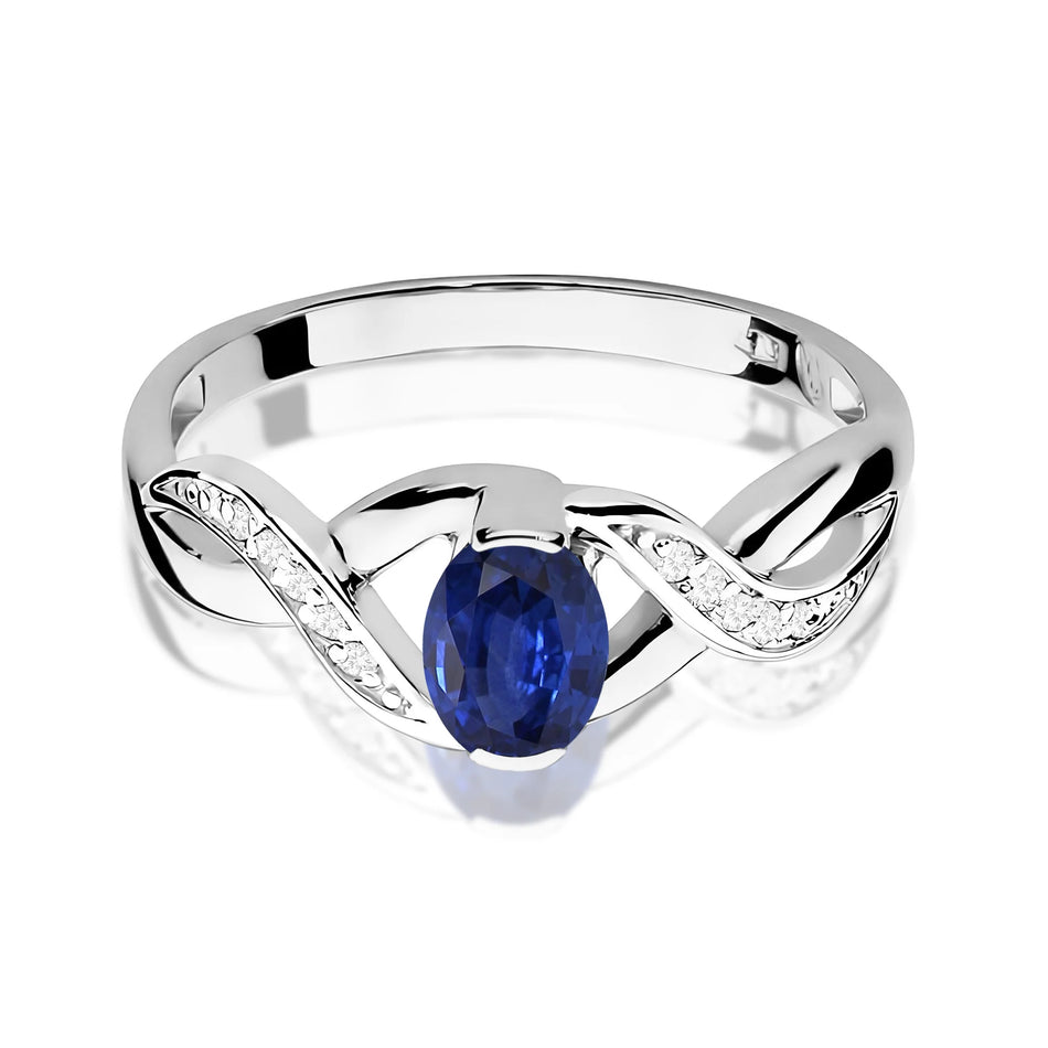 Gold Ring with 0.70ct Sapphire and 0.05ct Diamonds