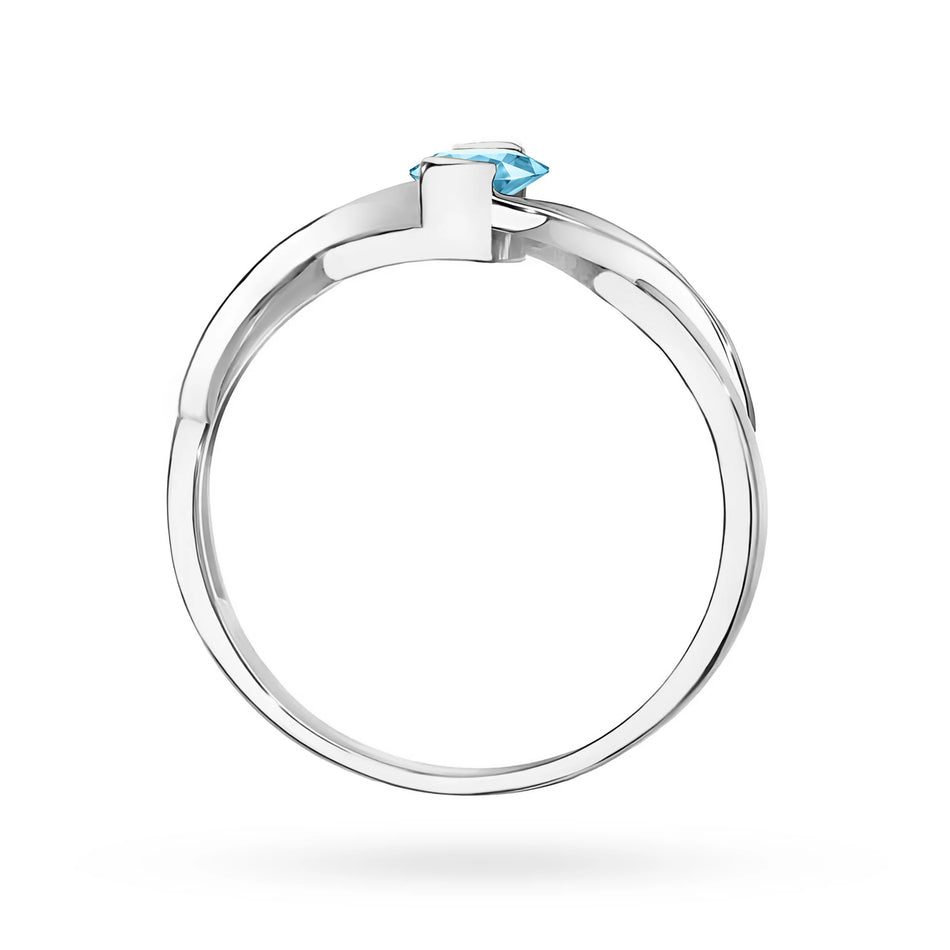 White Gold Ring with 0.50ct Topaz and 0.05ct Diamonds