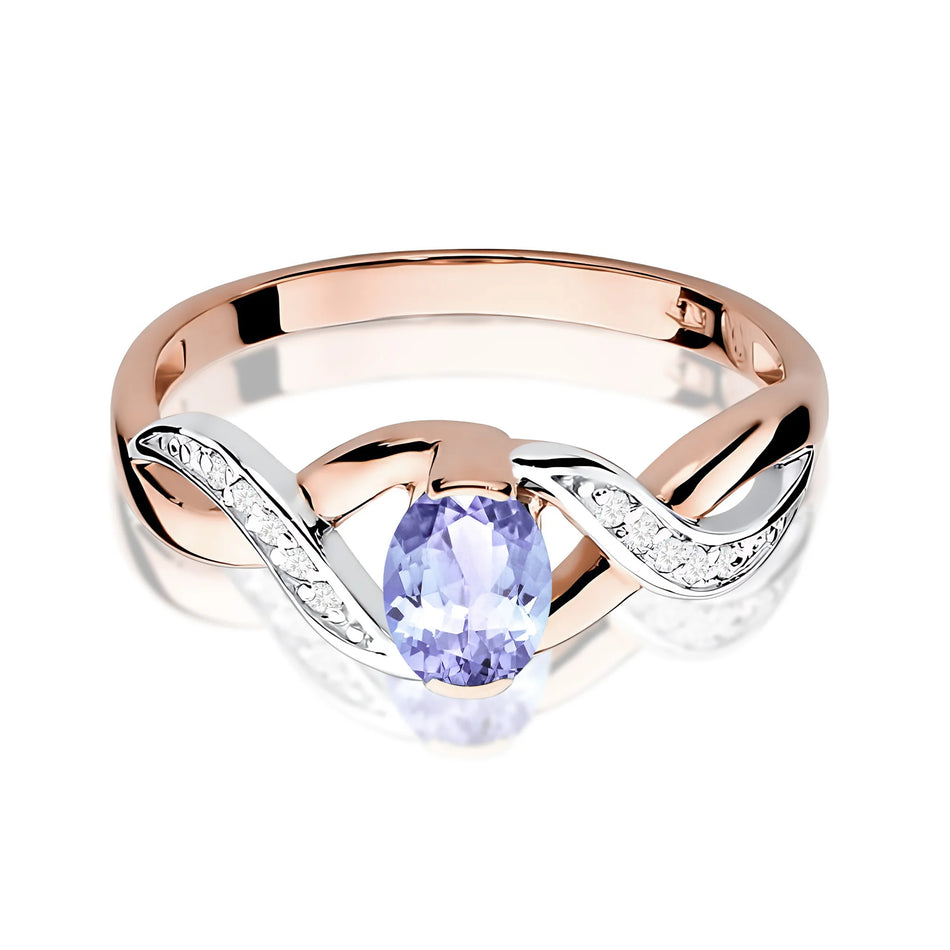 Gold Ring with 0.40ct Tansanit and 0.05ct Diamonds