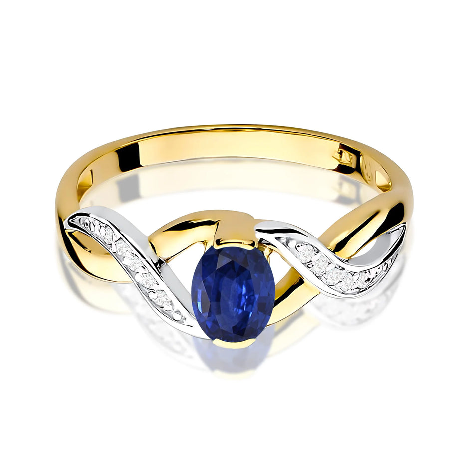 Gold Ring with 0.70ct Sapphire and 0.05ct Diamonds