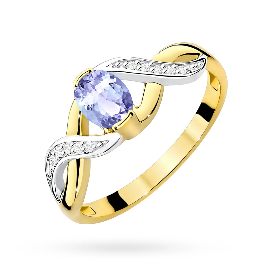 Gold Ring with 0.40ct Tansanit and 0.05ct Diamonds