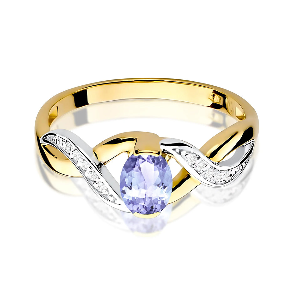 Gold Ring with 0.40ct Tansanit and 0.05ct Diamonds