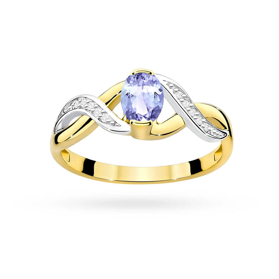 Gold Ring with 0.40ct Tansanit and 0.05ct Diamonds