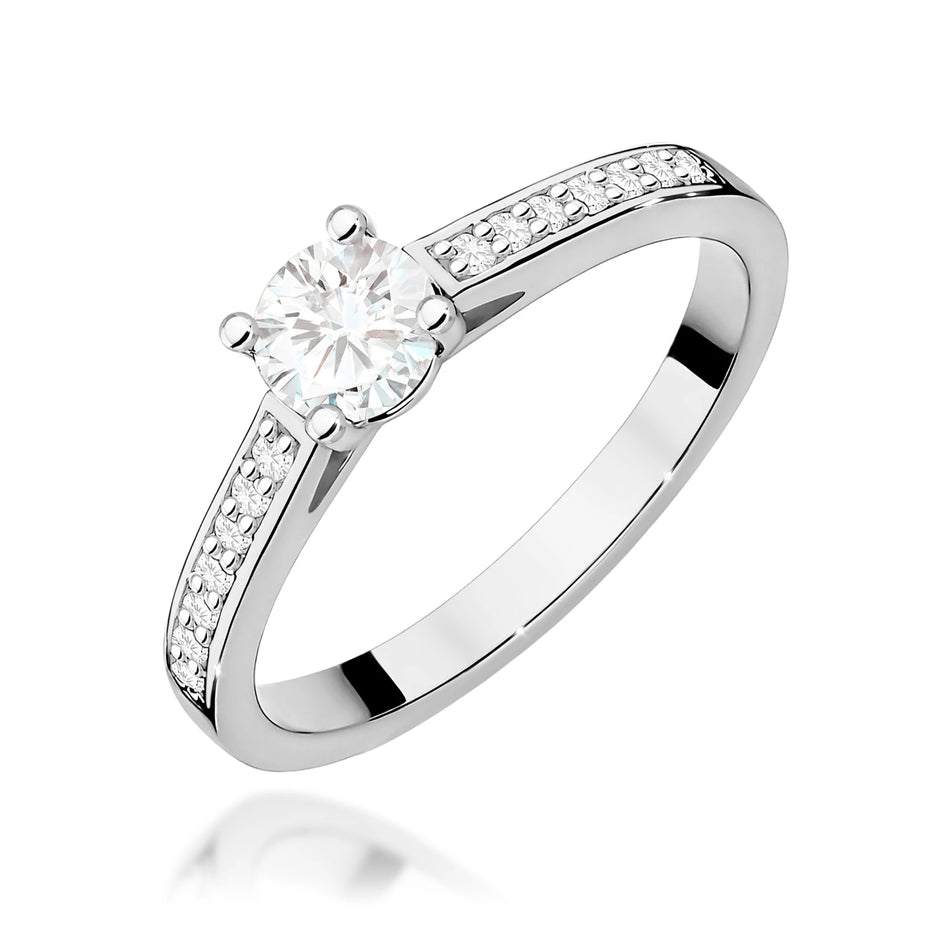 White Gold Ring with 0.50ct and 0.12ct Diamonds