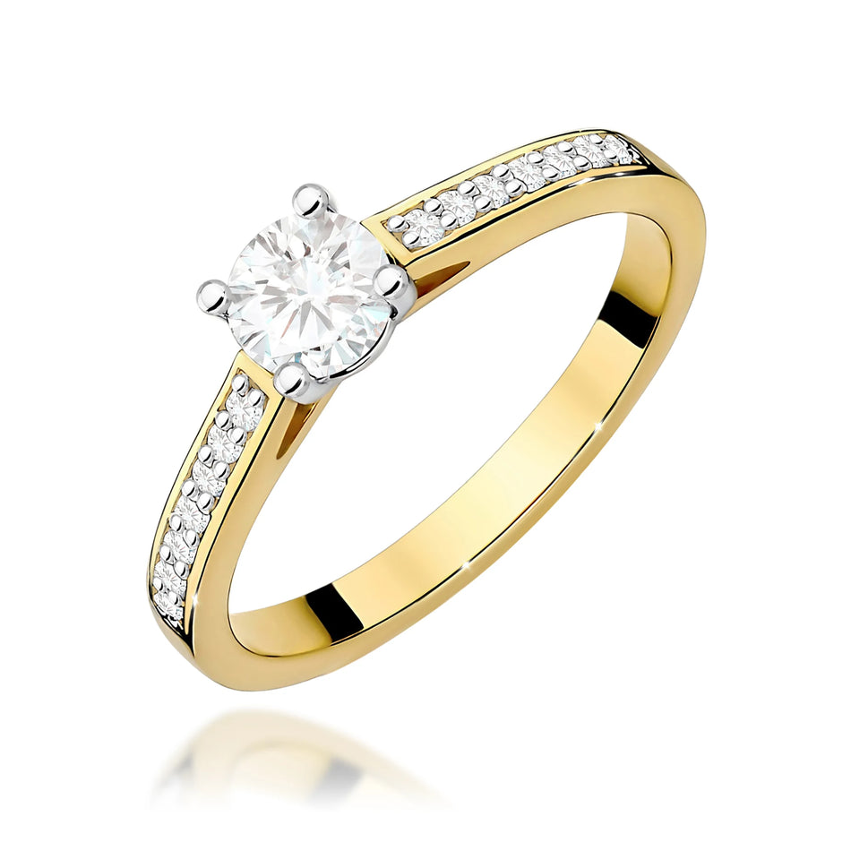 Gold Ring with 0.50ct and 0.12ct Diamonds