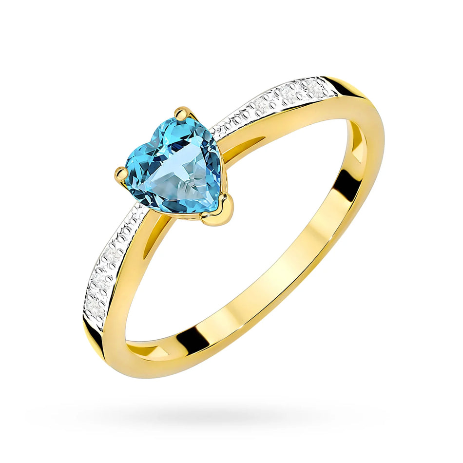 Goldring mit 0,50 ct Topas und 0,03 ct Diamanten