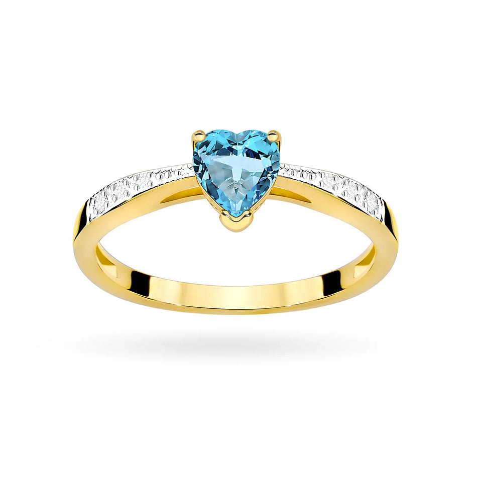 Goldring mit 0,50 ct Topas und 0,03 ct Diamanten