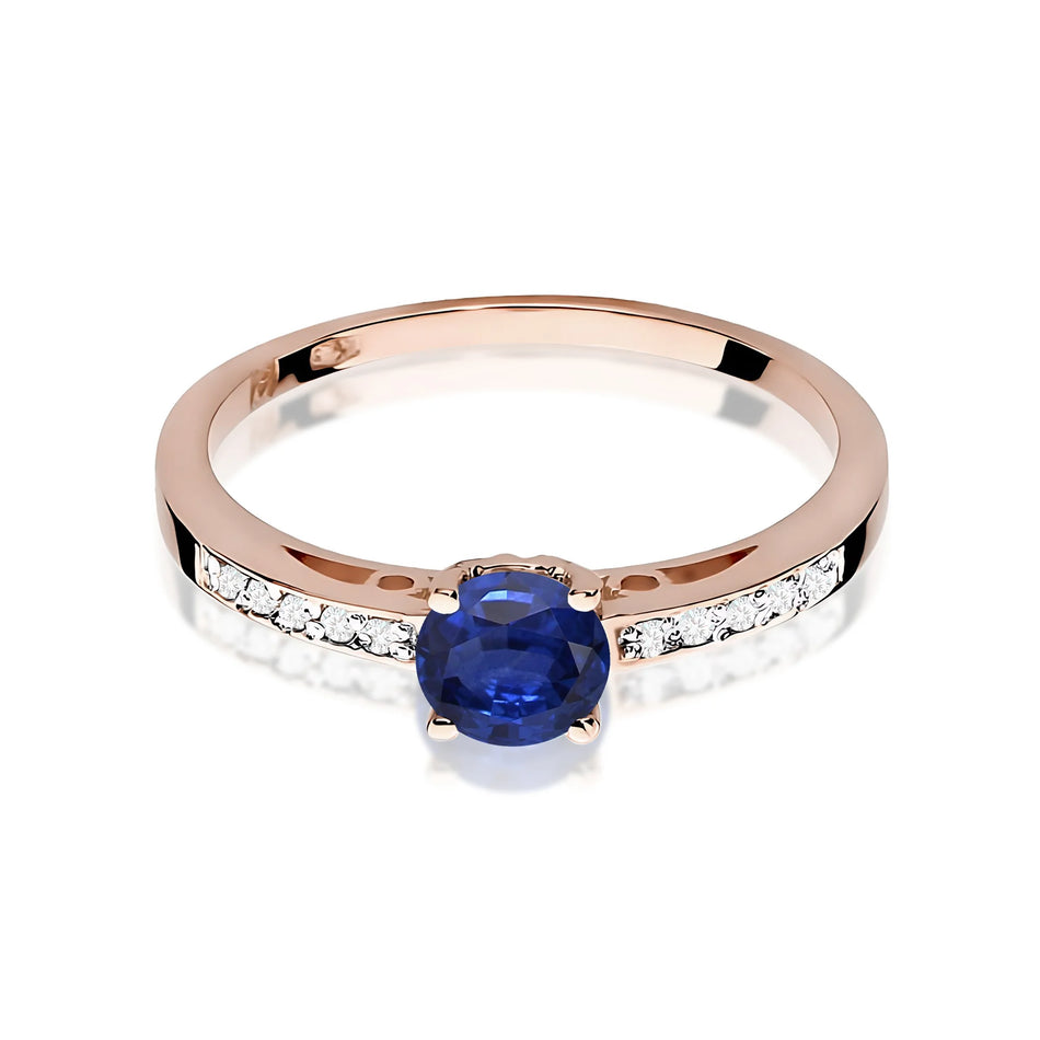 Gold Ring with 0.50ct Sapphire and 0.05ct Diamonds