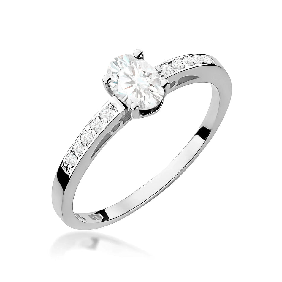 Lab-grown Diamond Engagement Ring in 585 White Gold