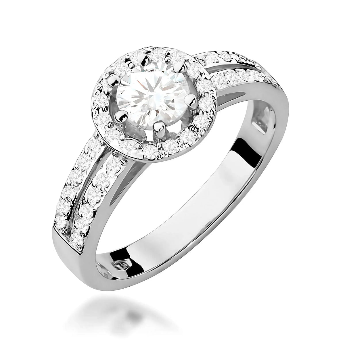 Verlobungsring mit Lab-grown Diamant in 585 Weißgold