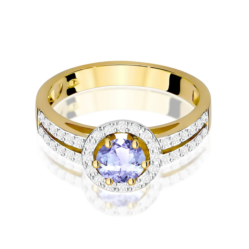 Goldring mit 0,50 ct Tansanit und 0,20 ct Diamanten