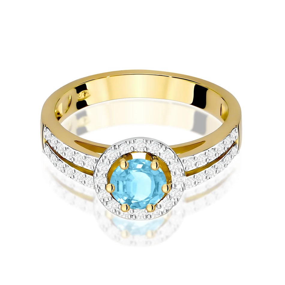 Goldring mit 0,50 ct Topas und 0,20 ct Diamanten