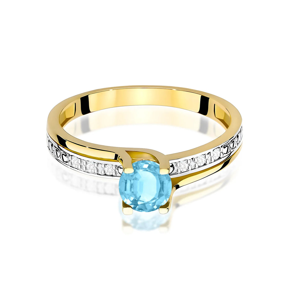 Goldring mit 0,50 ct Topas und 0,03 ct Diamanten