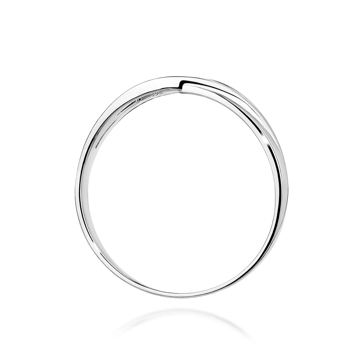 Durchbrochener Ring aus 585er Weißgold mit rundem Diamant von 0,05 ct