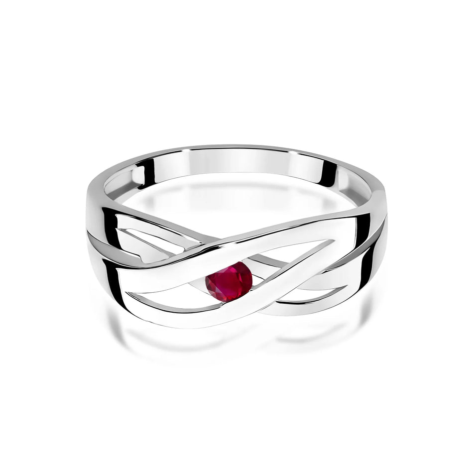 Weißgoldring mit 0,15 ct Rubin
