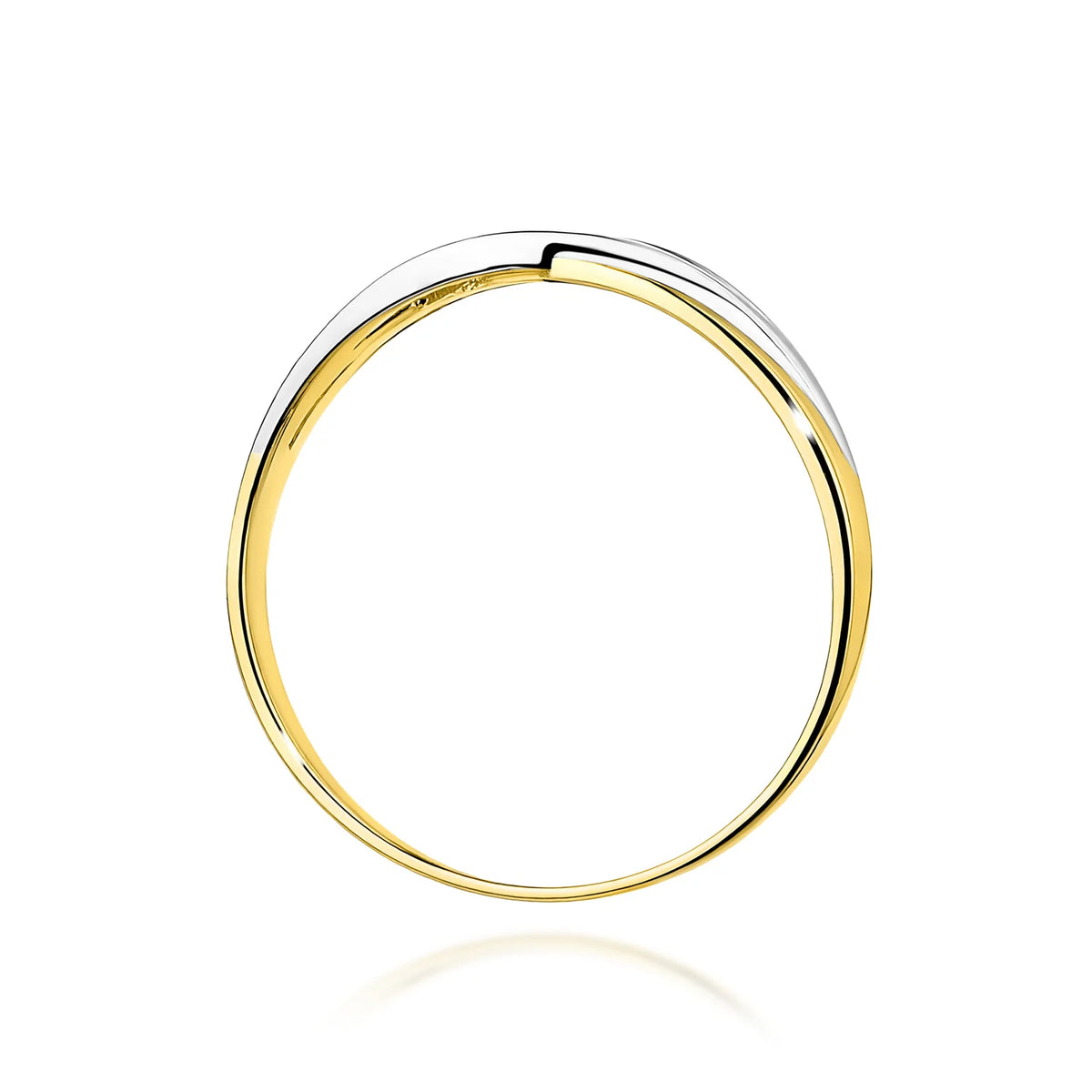 Durchbrochener Ring aus 585er Gelbgold mit rundem Diamant von 0,04 ct
