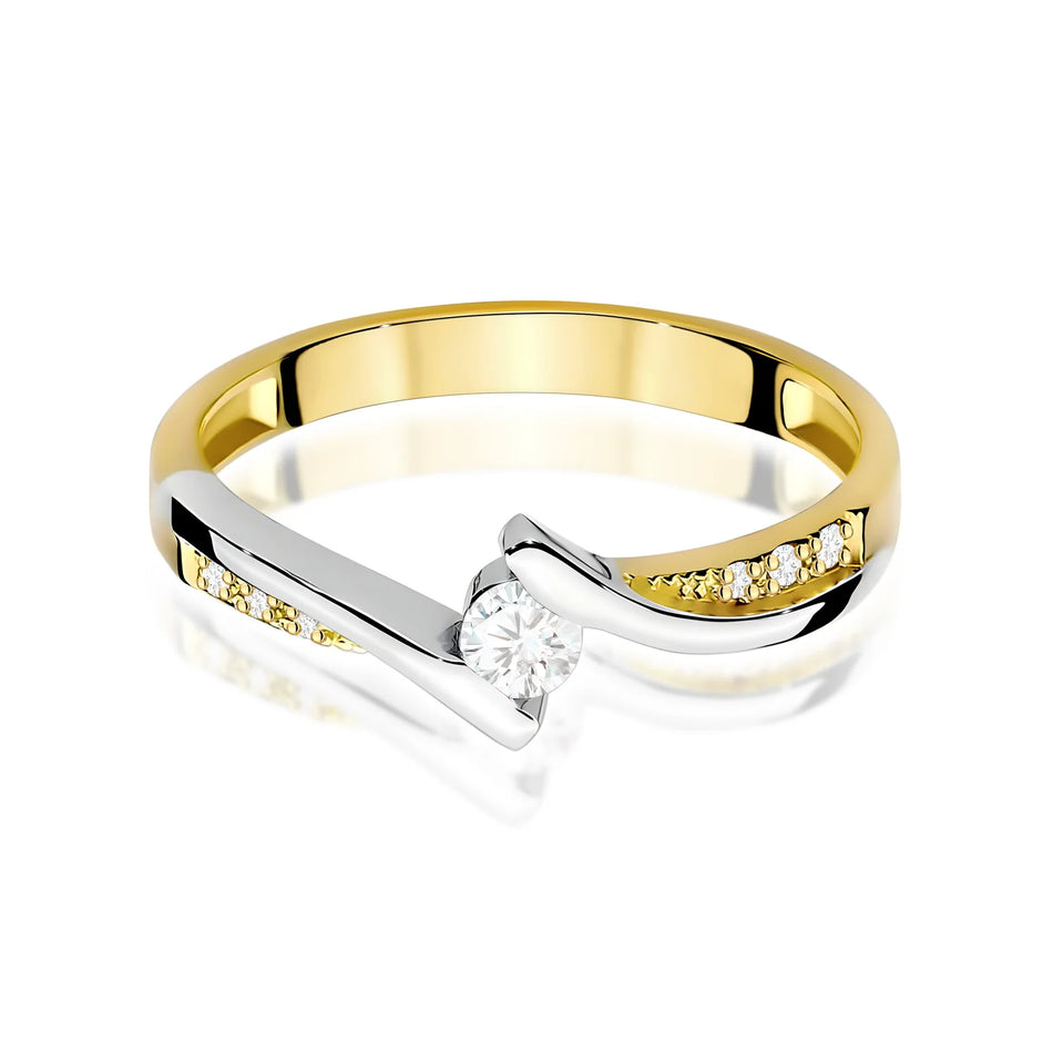 Gold Ring with 0.13ct and 0.03ct Diamonds