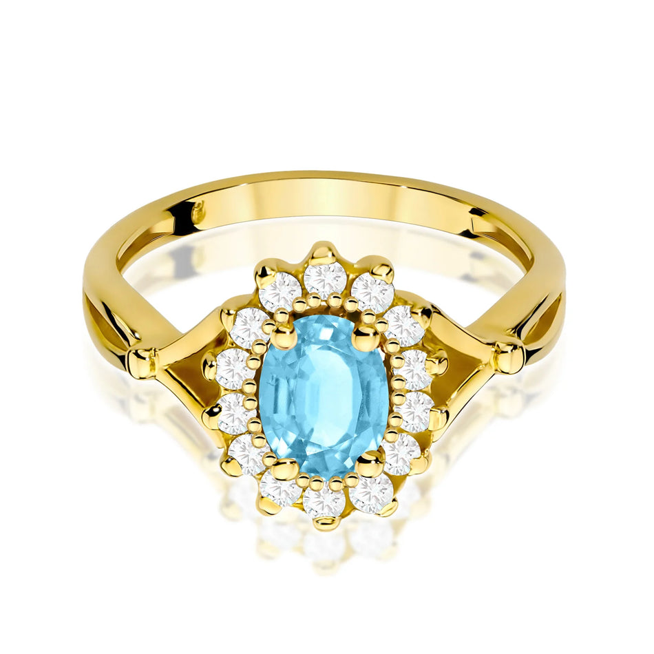 Goldring mit 0,90 ct Topas und 0,28 ct Diamanten