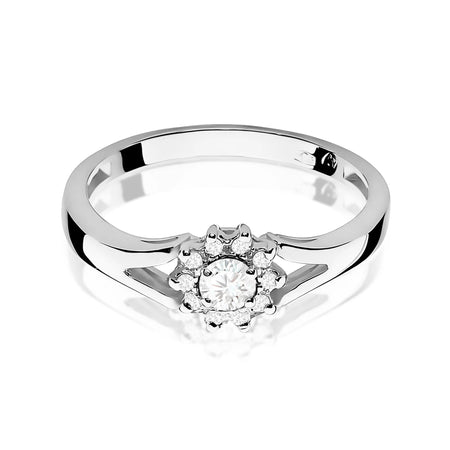 Diamond Engagement Ring in 585 White Gold