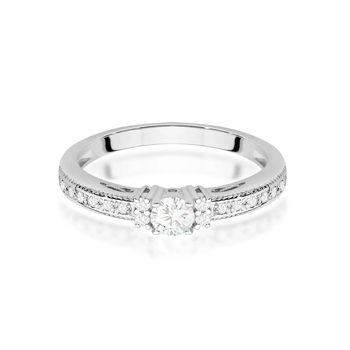 Diamantring zur Verlobung aus 585er Weißgold