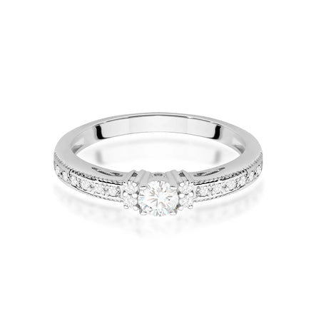 Diamantring zur Verlobung aus 585er Weißgold