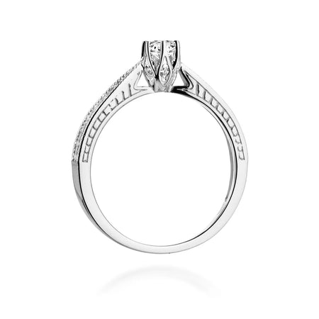 Diamantring zur Verlobung aus 585er Weißgold