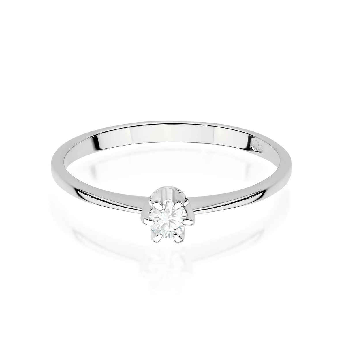 Diamond Engagement Ring in 585 White Gold
