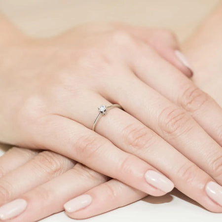 Diamond Engagement Ring in 585 White Gold