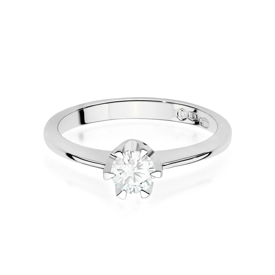 Weißgoldring mit rundem Labordiamant 0,50 ct