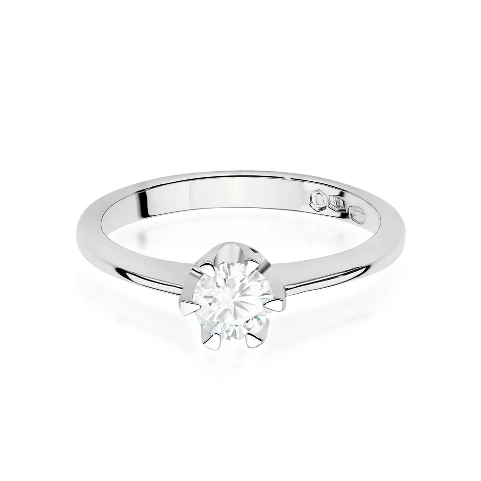 Weißgoldring mit rundem Labordiamant 0,70 ct