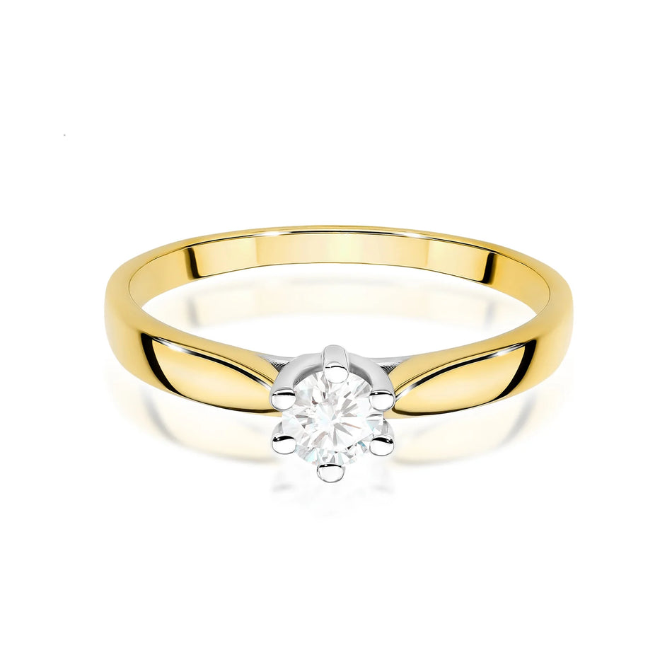 Goldring mit rundem Labordiamant 0,30 ct