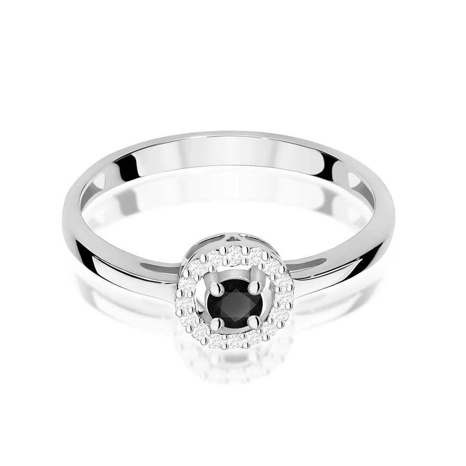 White Gold Ring with 0.12ct and 0.08ct Diamonds
