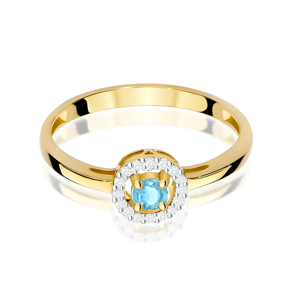 Goldring mit 0,15 ct Topas und 0,08 ct Diamanten