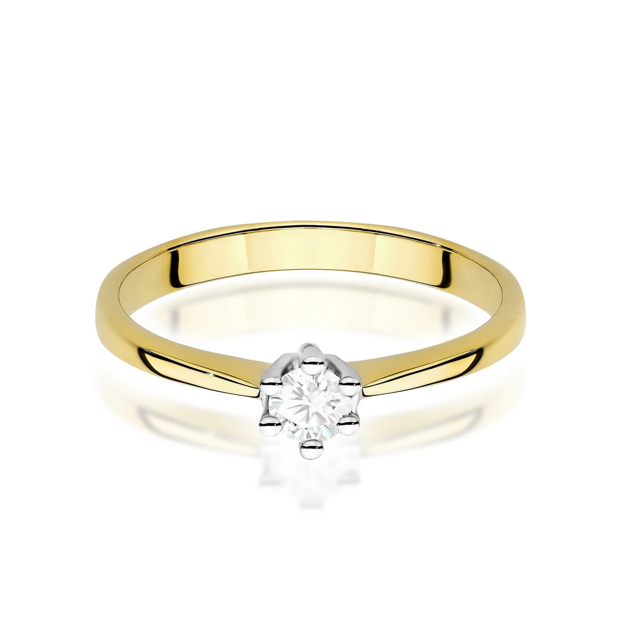Goldring mit rundem Labordiamant 0,15 ct