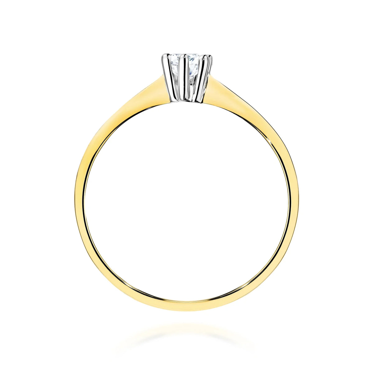 Goldring mit rundem Labordiamant 0,15 ct