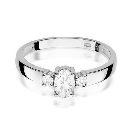 Lab-grown Diamond Engagement Ring in 585 White Gold