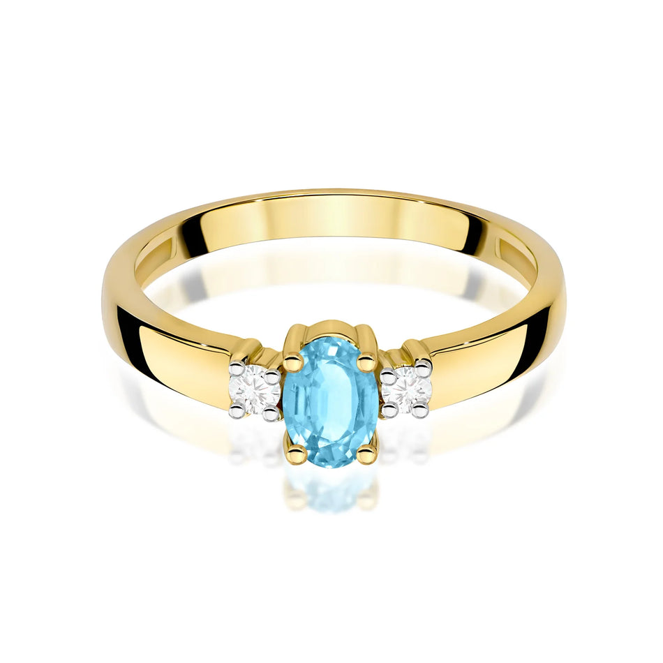 Goldring mit 0,50 ct Topas und 0,08 ct Diamanten