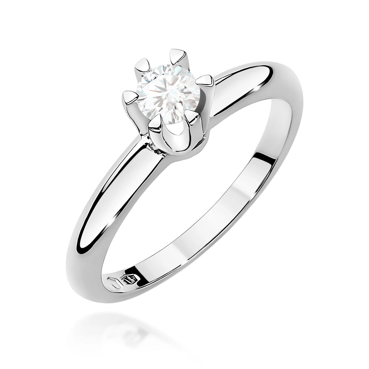 Solitärring aus 585er Weißgold mit 0,30 ct Round/Brilliant-Diamant