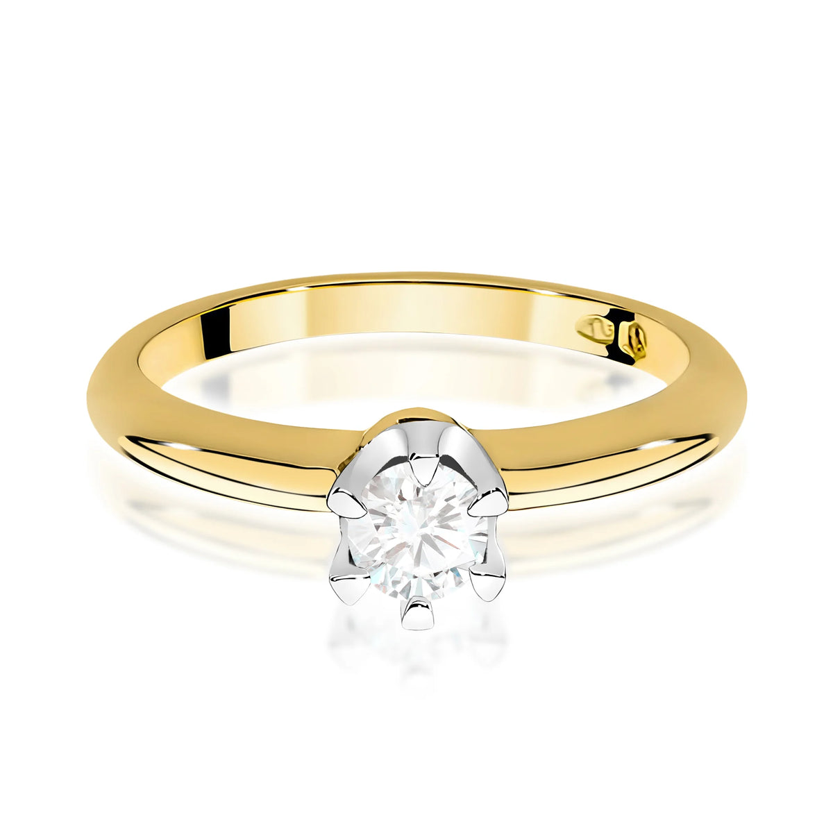 Goldring mit rundem Labordiamant 0,30 ct