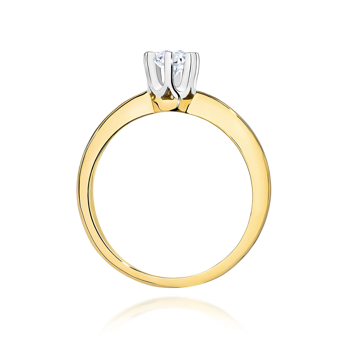 Goldring mit rundem Labordiamant 0,30 ct