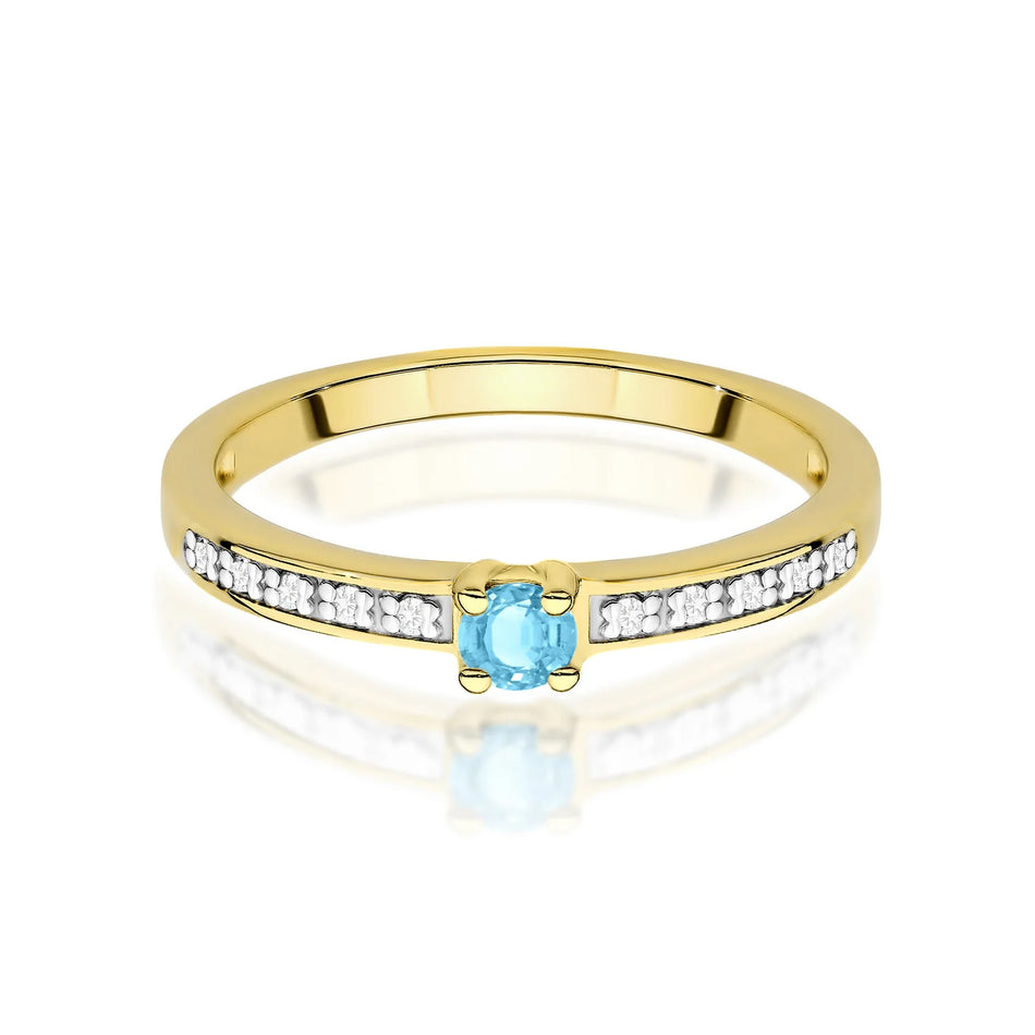 Goldring mit 0,15 ct Topas und 0,05 ct Diamanten