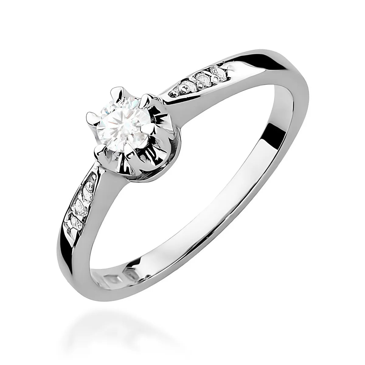 Diamantring zur Verlobung aus 585er Weißgold