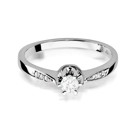 Diamantring zur Verlobung aus 585er Weißgold