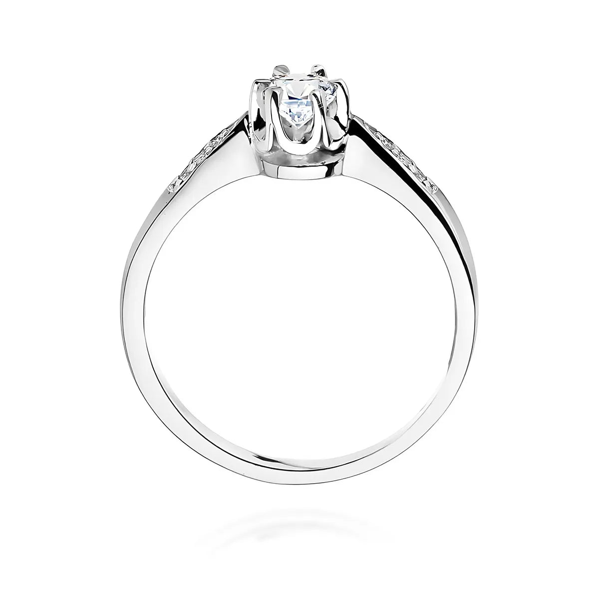 Diamantring zur Verlobung aus 585er Weißgold