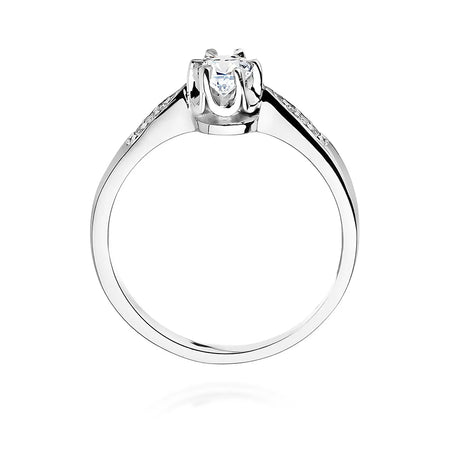 Diamantring zur Verlobung aus 585er Weißgold